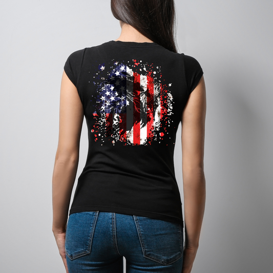 Patriotic Cowgirl T-shirt; Western T-shirt; American T-shirt; Women's Bella+Canvas Short Sleeve Tee